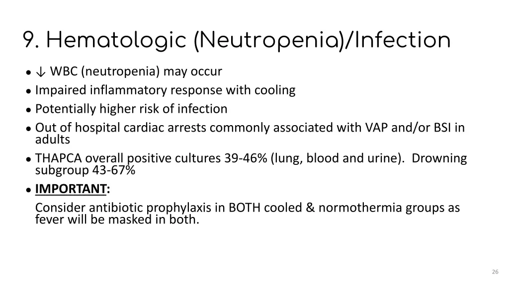 9 hematologic neutropenia infection