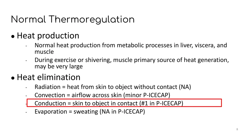 normal thermoregulation
