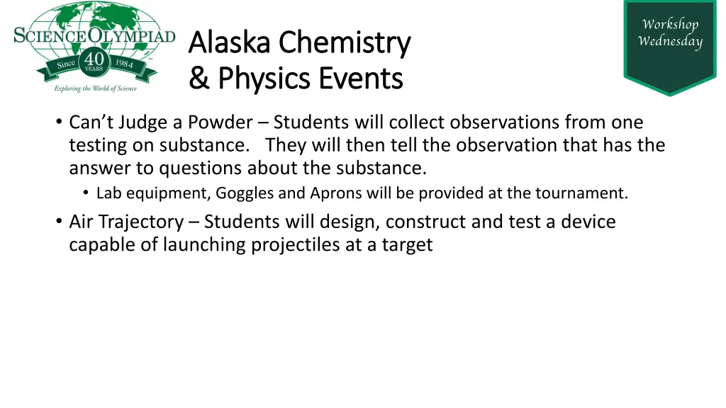 alaska chemistry alaska chemistry physics events