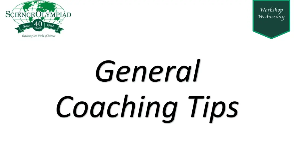 general coaching tips