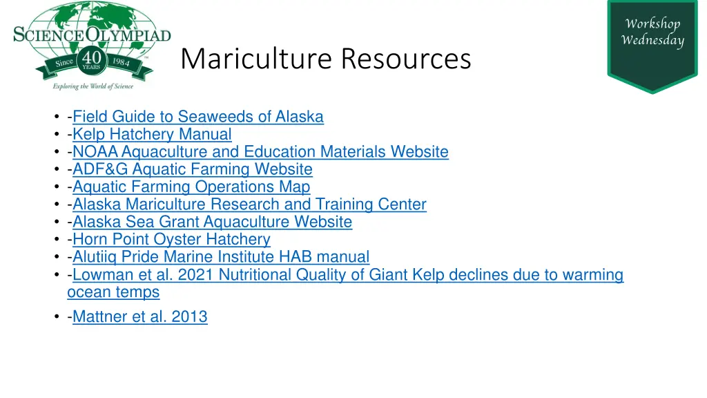 mariculture resources