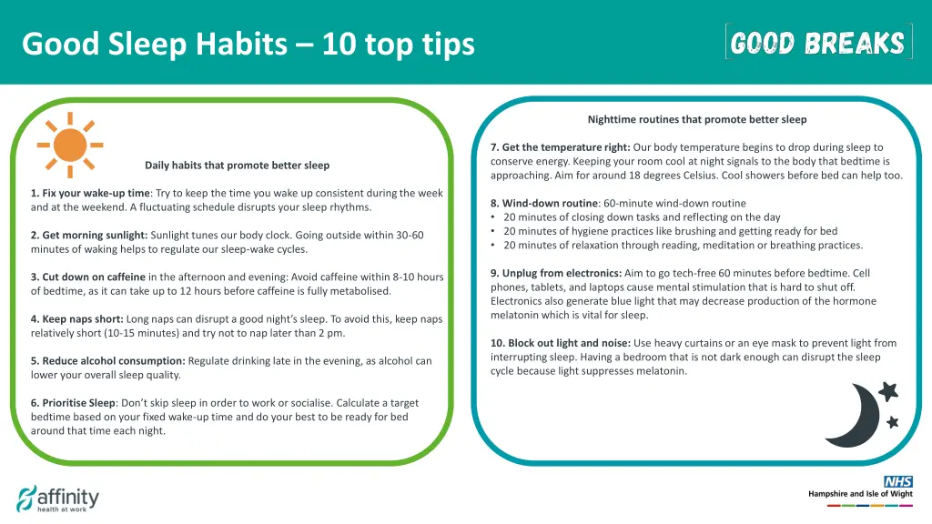 good sleep habits 10 top tips