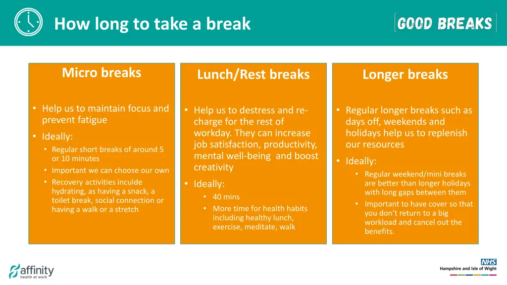 how long to take a break