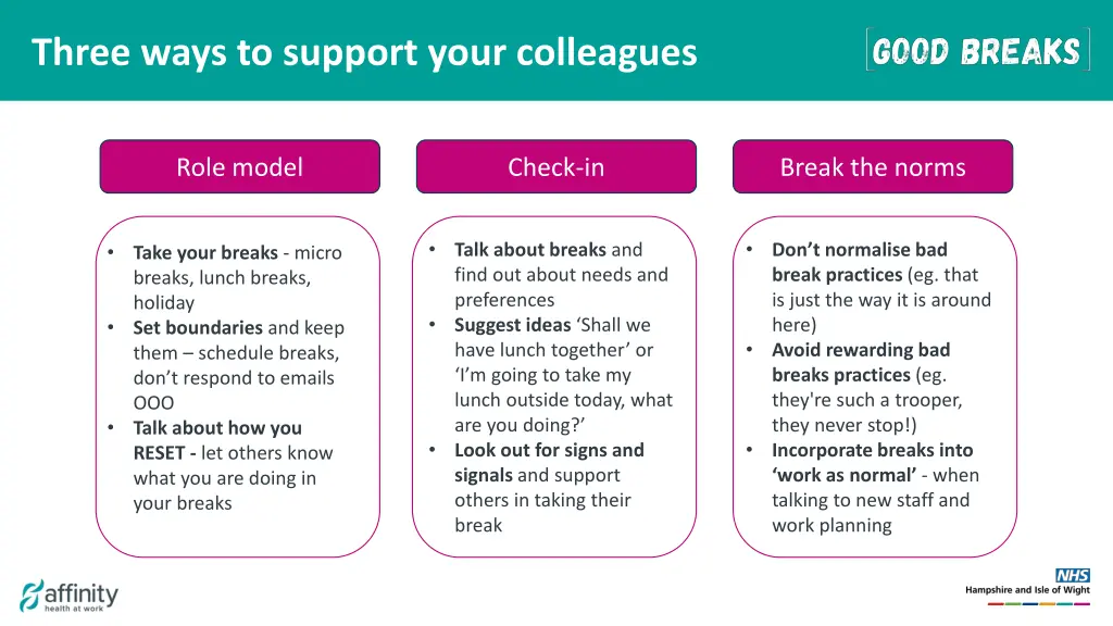 three ways to support your colleagues