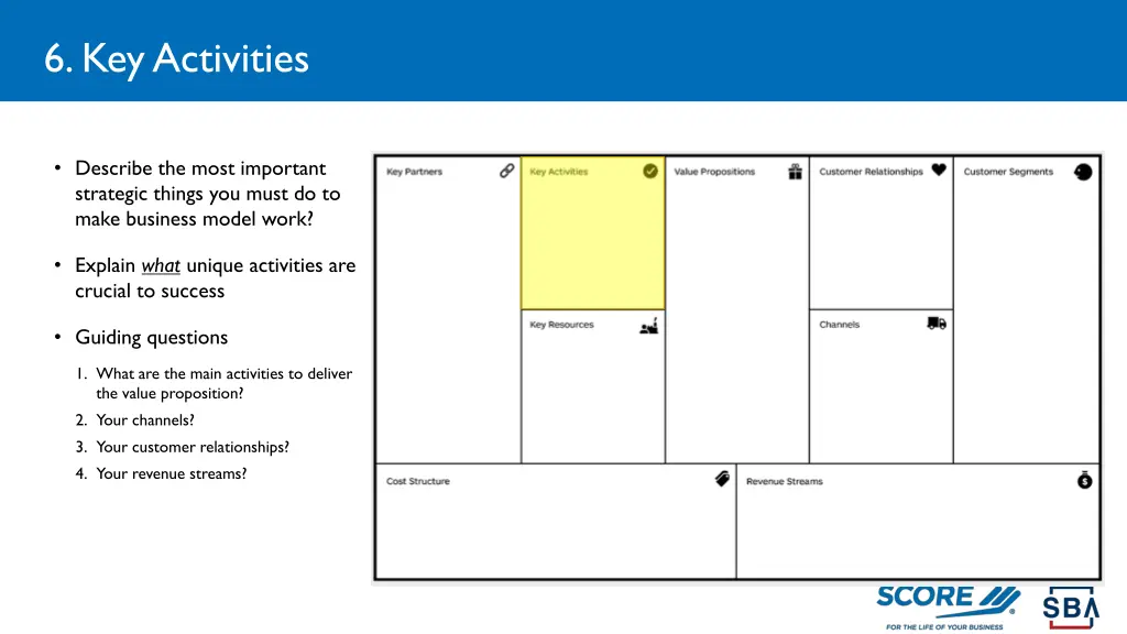 6 key activities