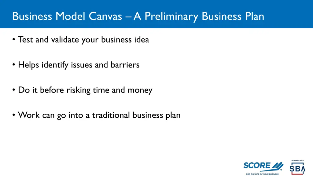 business model canvas a preliminary business plan