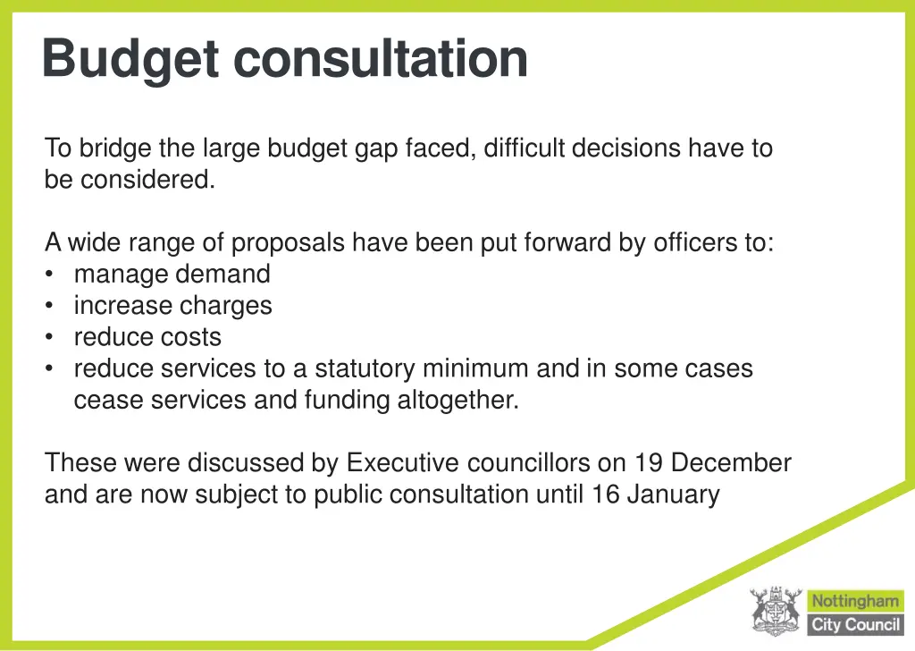 budget consultation