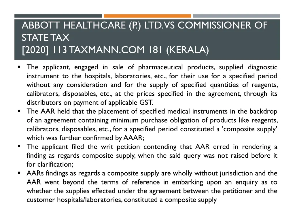 abbott healthcare p ltd vs commissioner of state