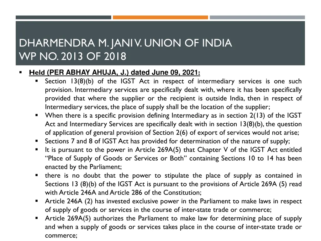 dharmendra m jani v union of india wp no 2013 1