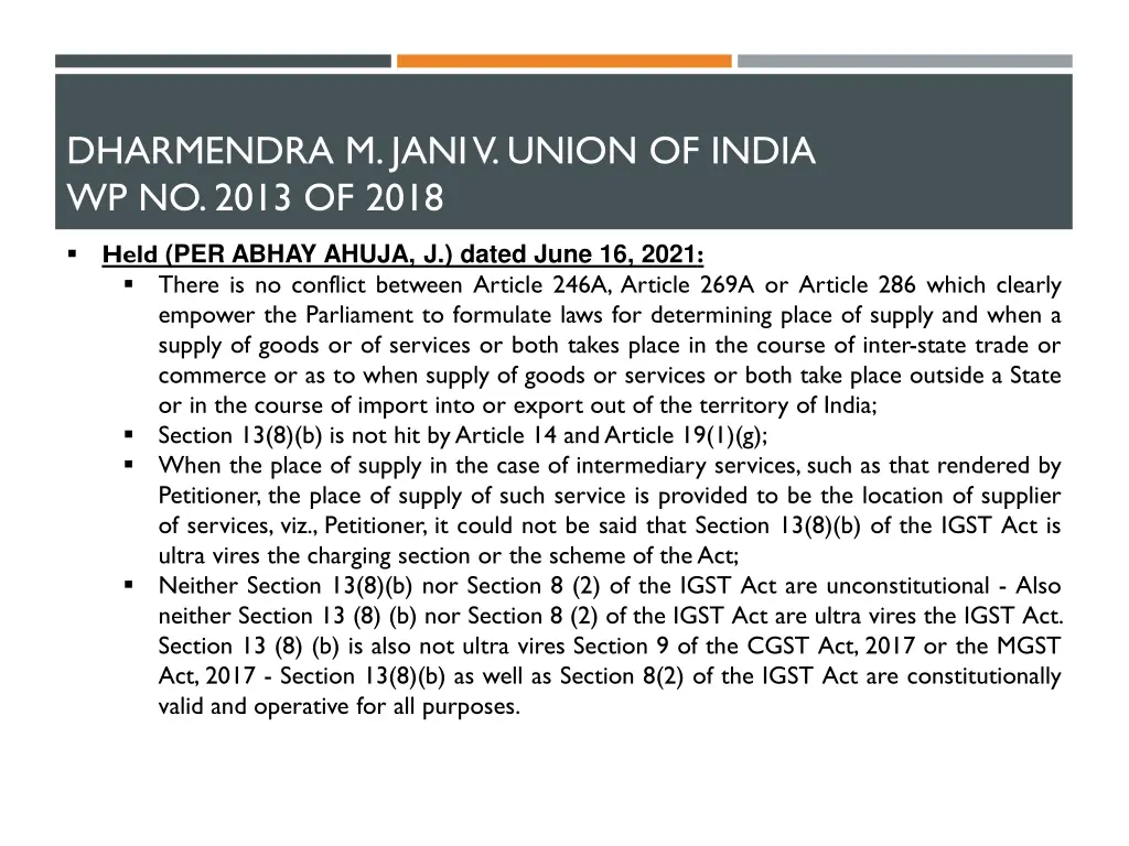 dharmendra m jani v union of india wp no 2013 2