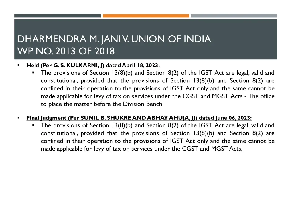 dharmendra m jani v union of india wp no 2013 3
