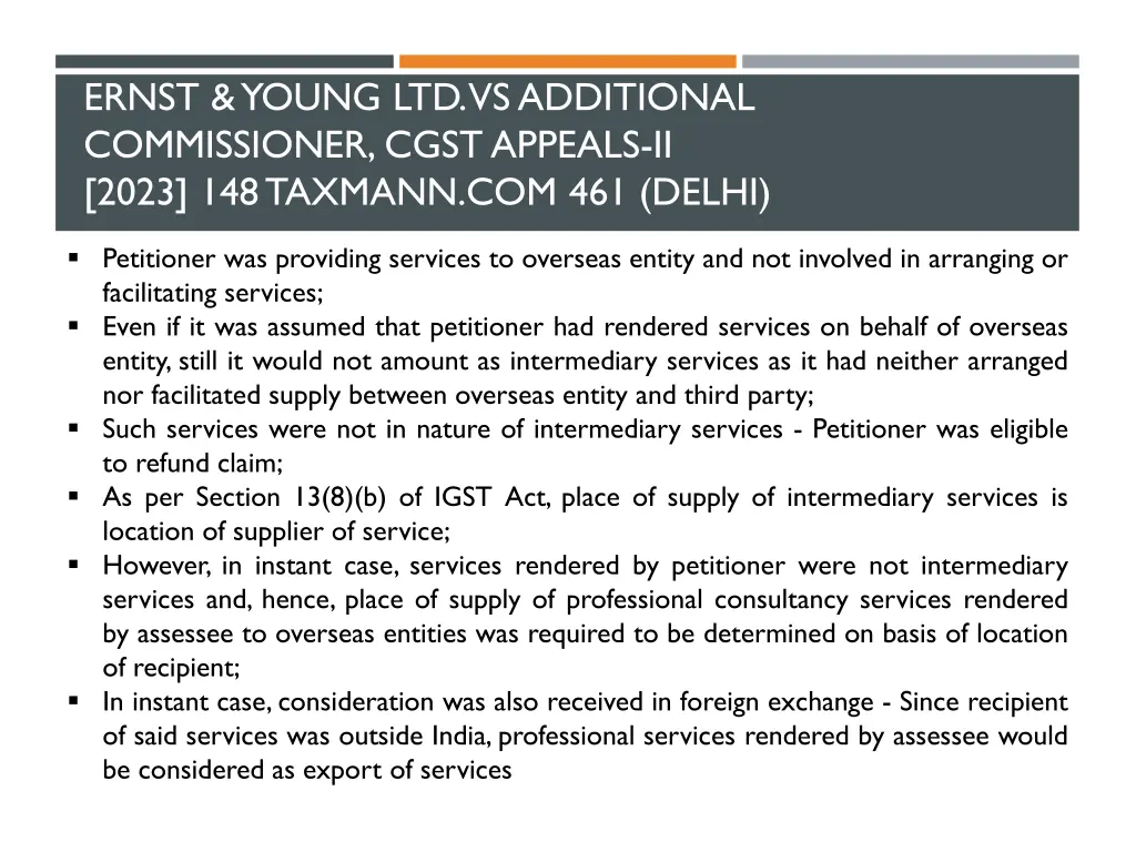 ernst young ltd vs additional commissioner cgst