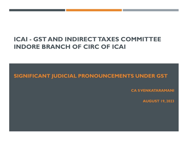 icai gst and indirect taxes committee indore