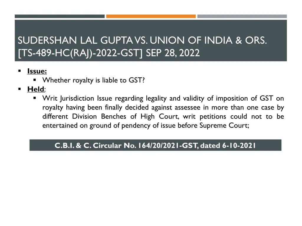 sudershan lal gupta vs union of india