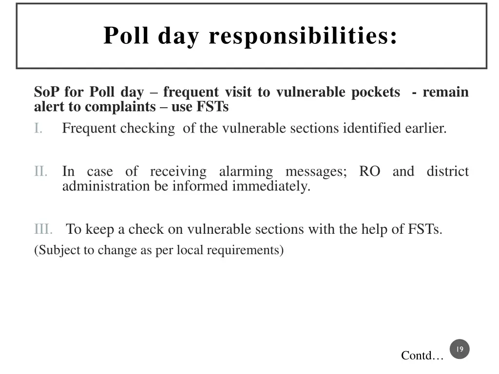 poll day responsibilities