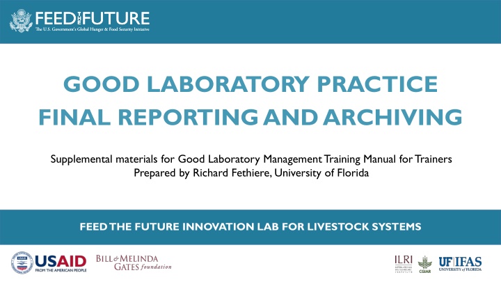 good laboratory practice final reporting