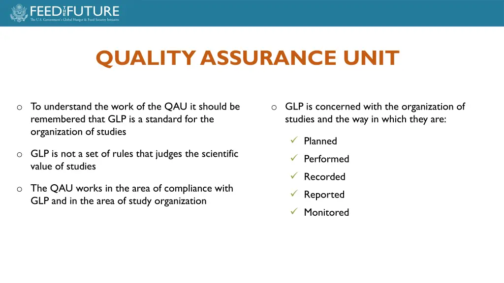 quality assurance unit 1