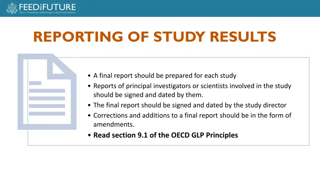 reporting of study results