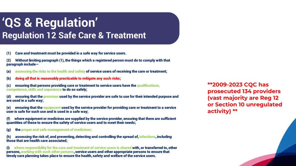 qs regulation regulation 12 safe care treatment