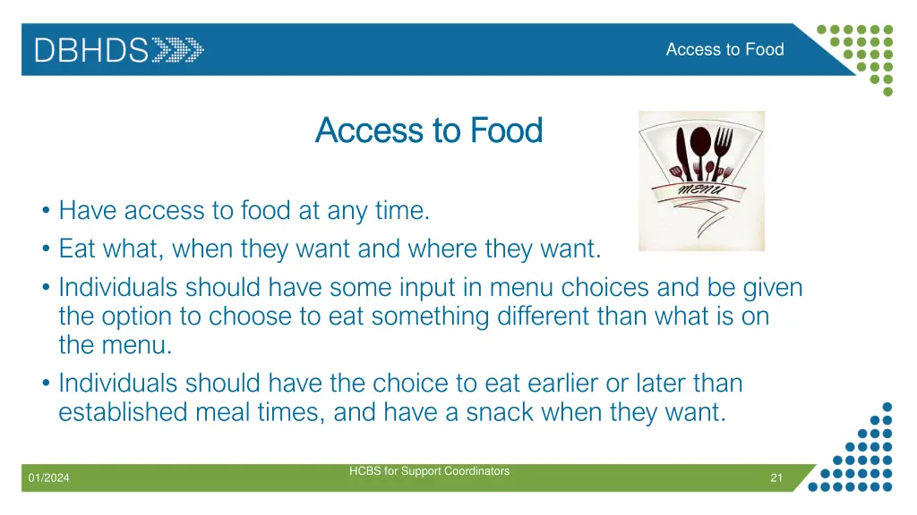 access to food