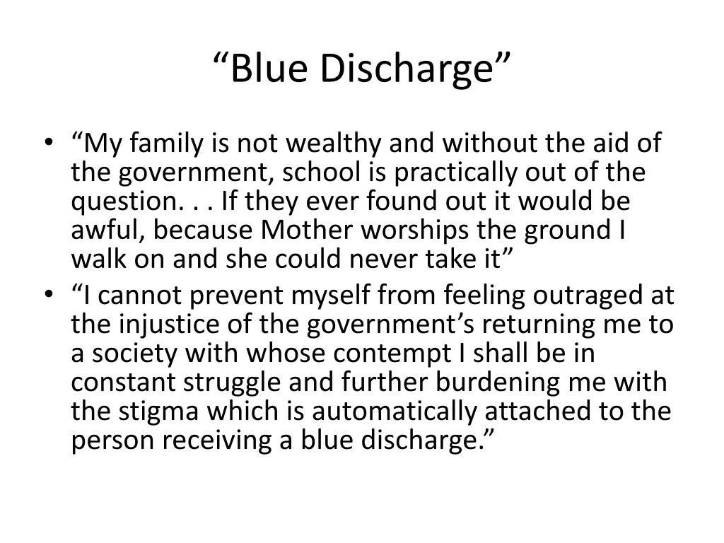 blue discharge