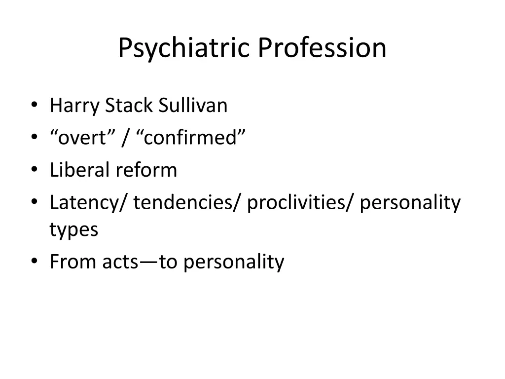 psychiatric profession