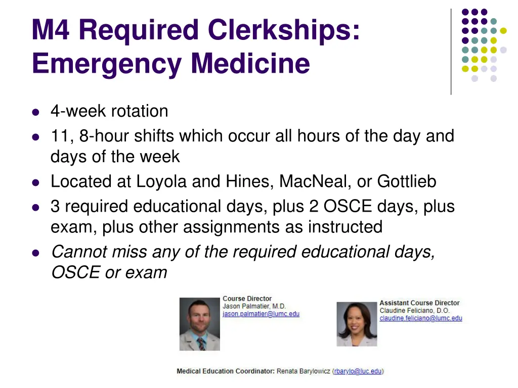 m4 required clerkships emergency medicine