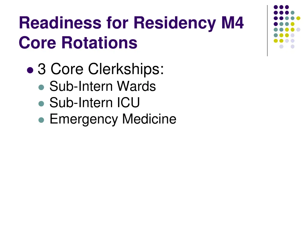 readiness for residency m4 core rotations