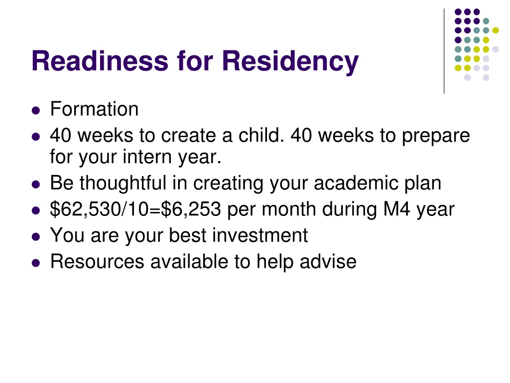 readiness for residency