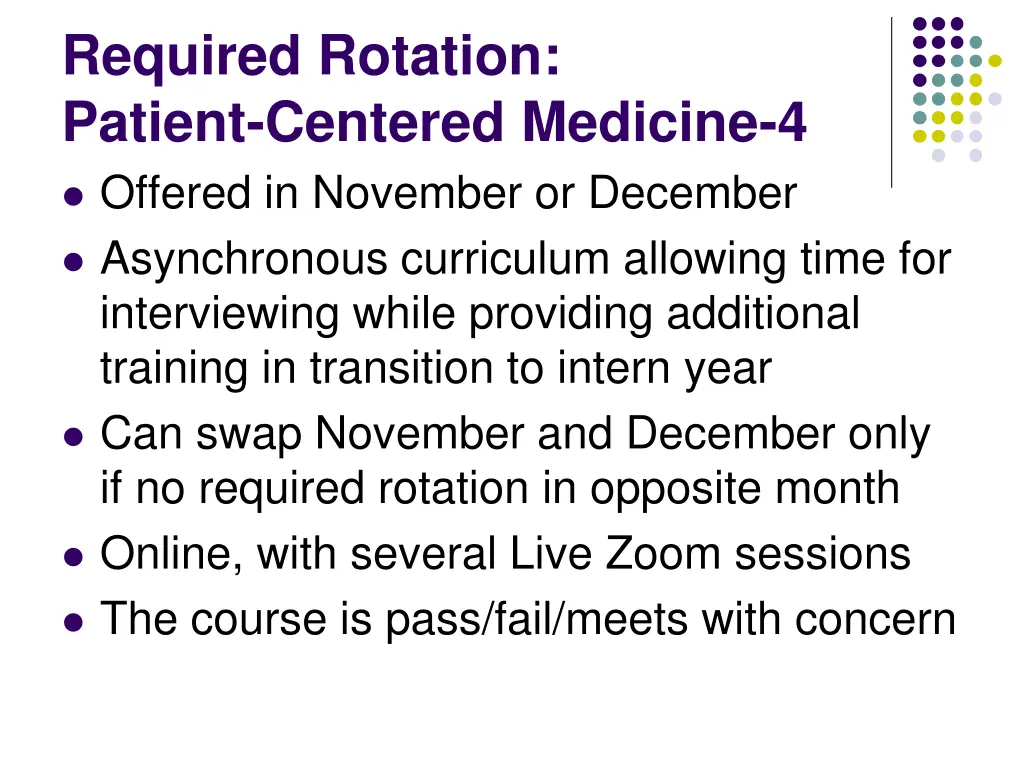required rotation patient centered medicine