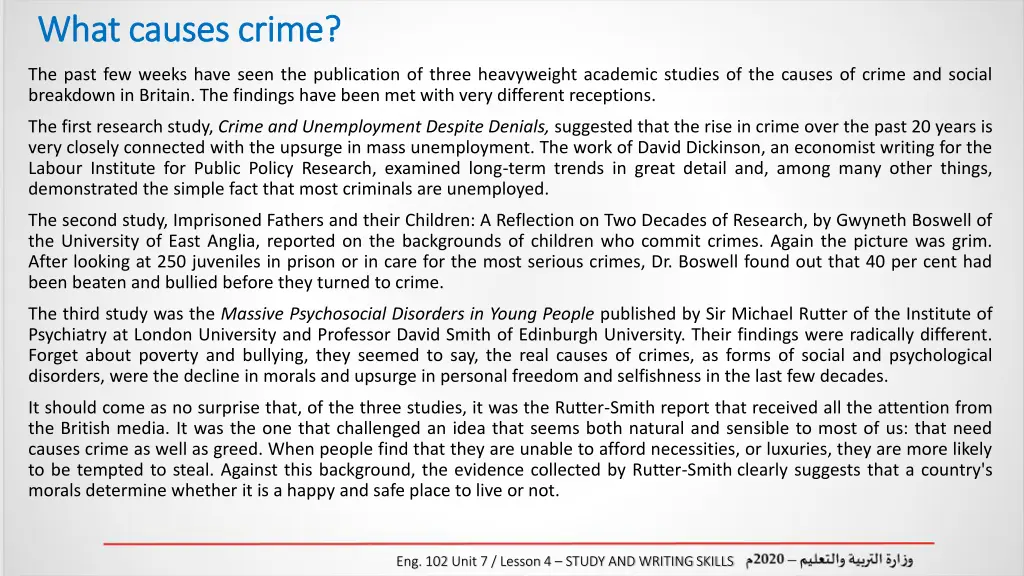 what causes crime what causes crime
