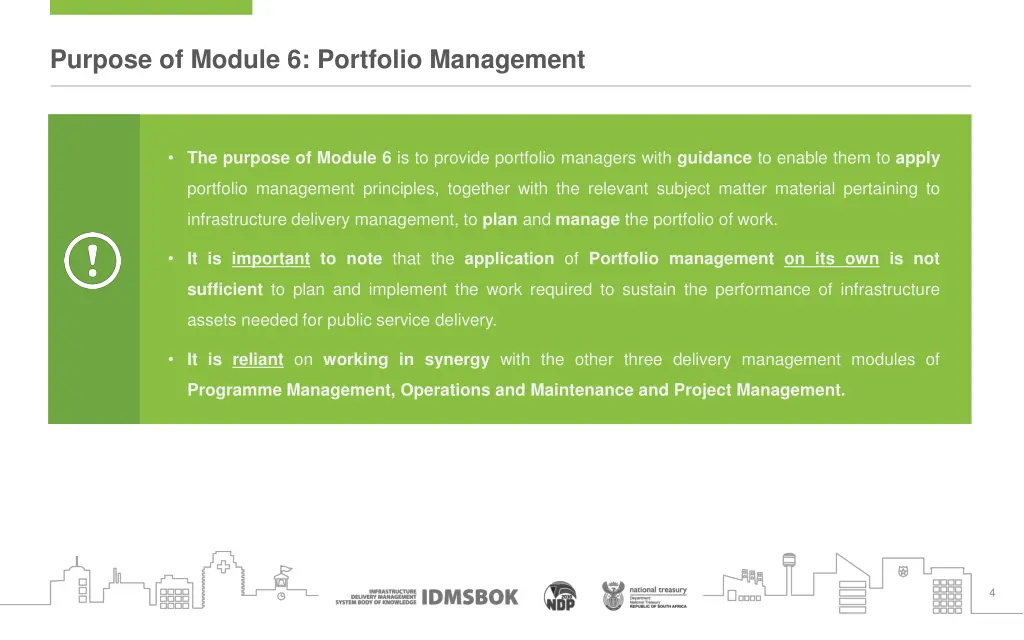 purpose of module 6 portfolio management