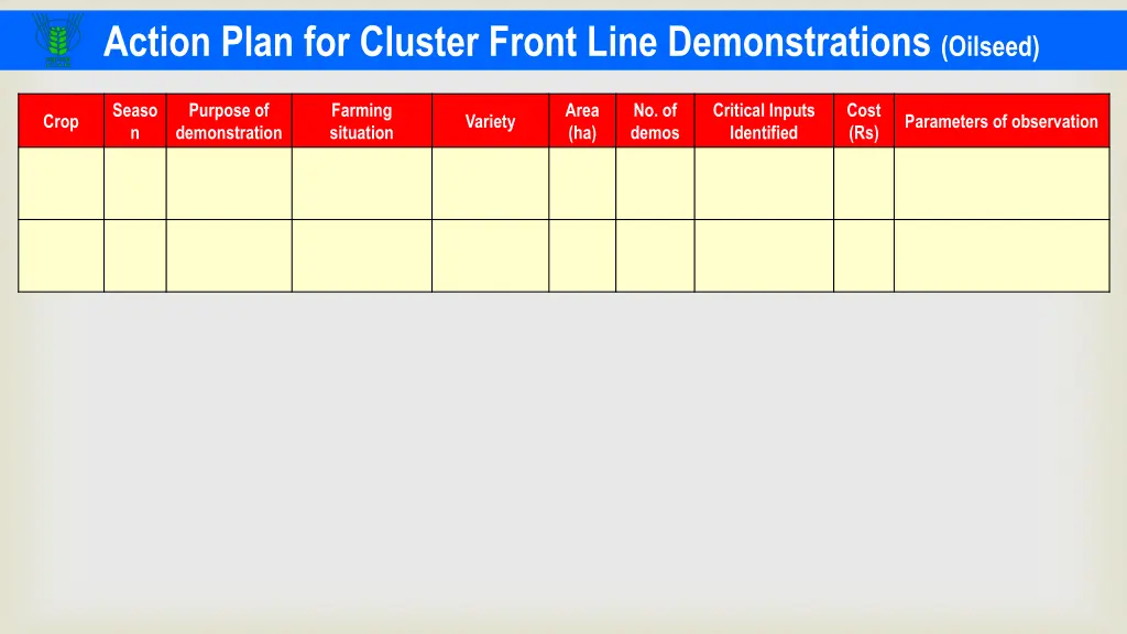 action plan for cluster front line demonstrations