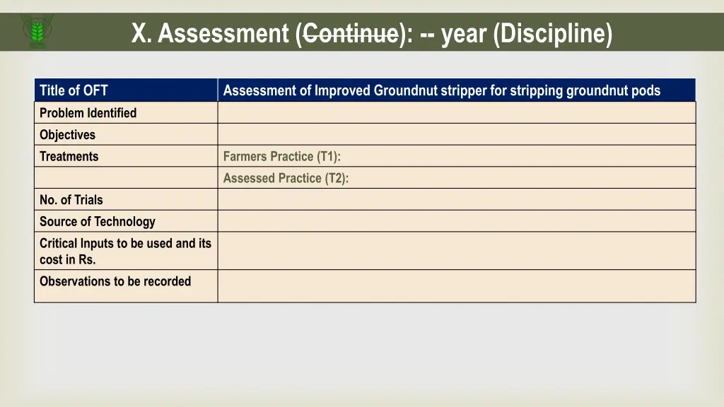 x assessment continue year discipline