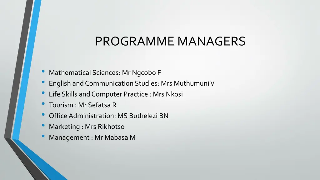 programme managers