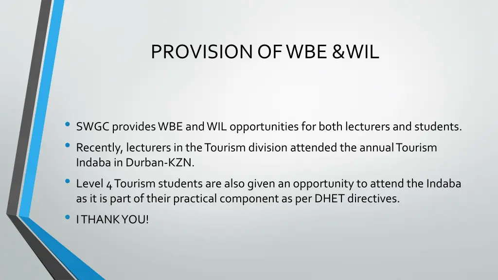 provision of wbe wil