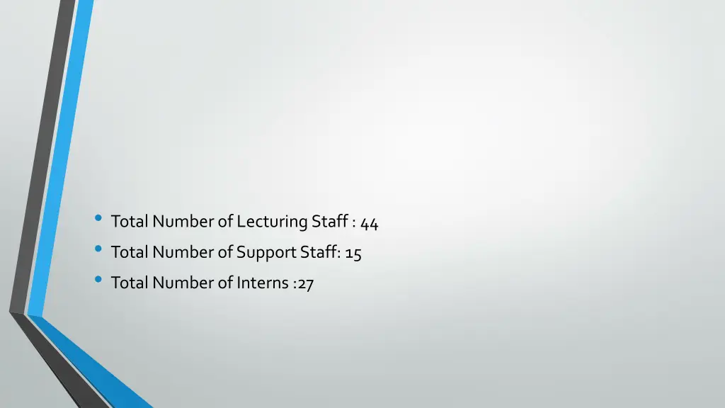 total number of lecturing staff 44 total number