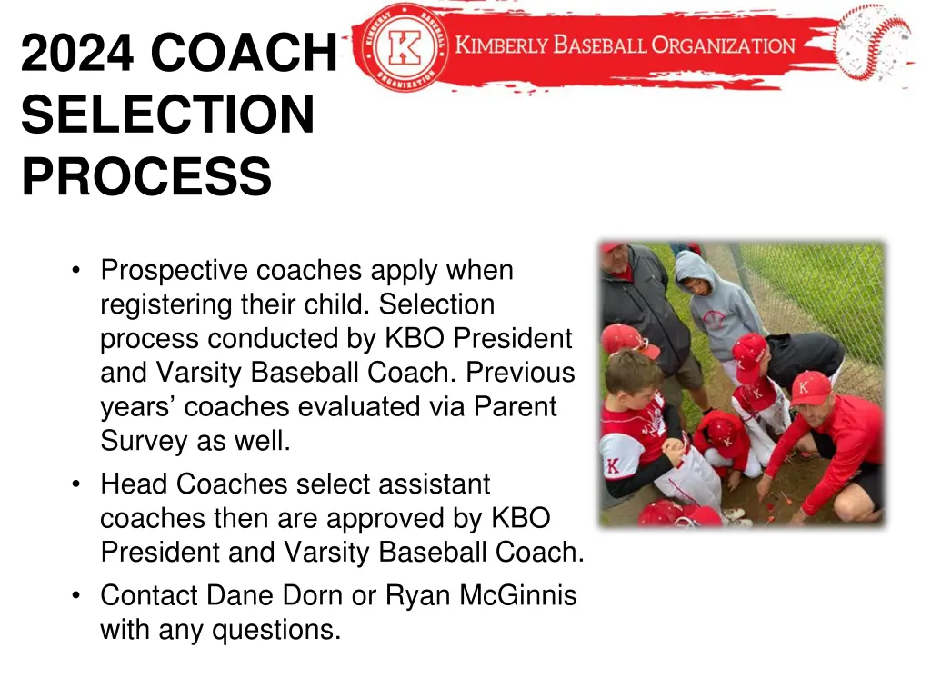 2024 coach selection process