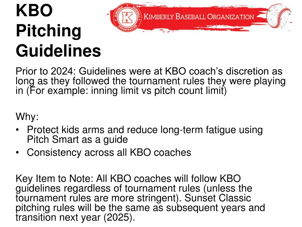 kbo pitching guidelines