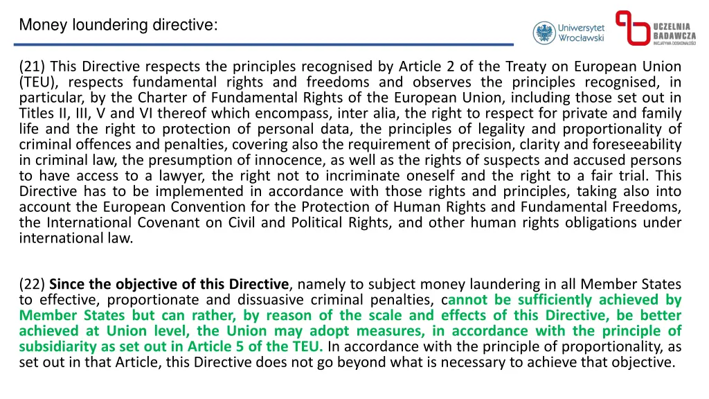 money loundering directive