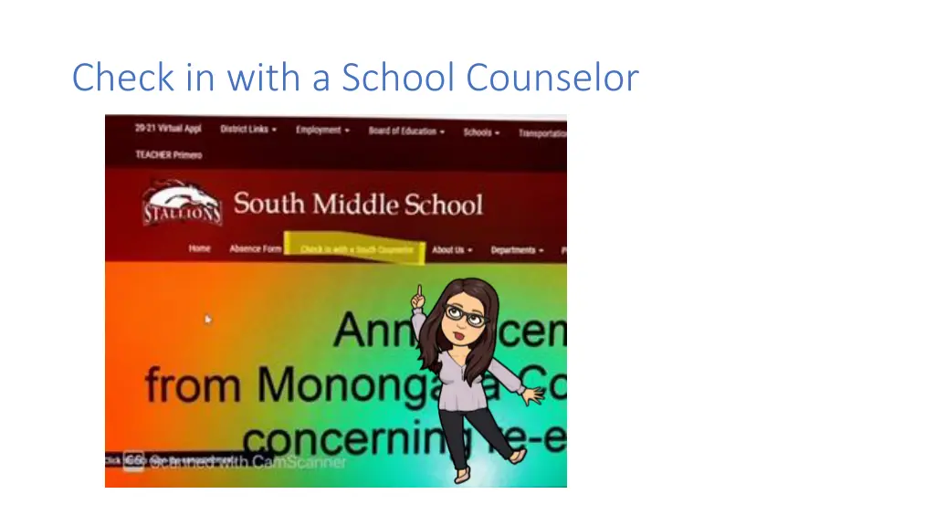 check in with a school counselor