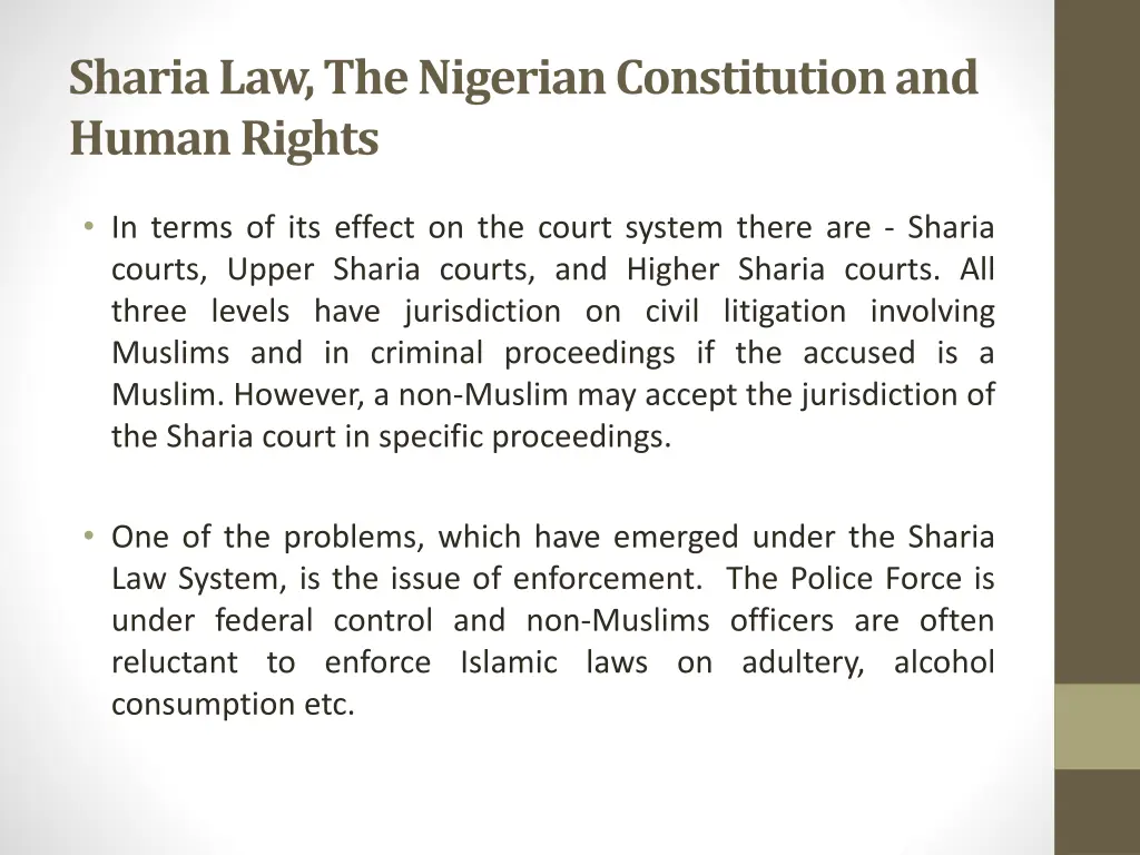 sharia law the nigerian constitution and human 1