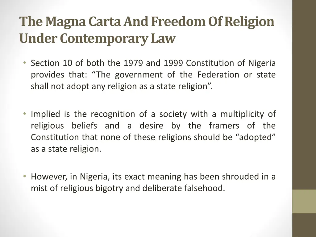 the magna carta and freedom of religion under