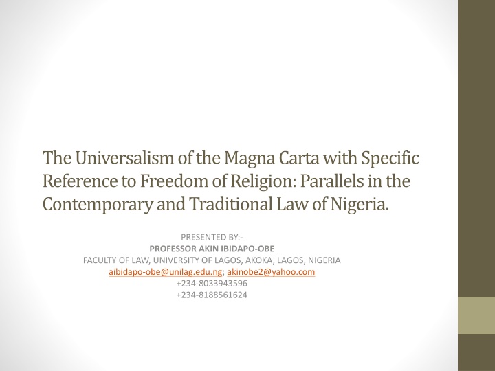 the universalism of the magna carta with specific