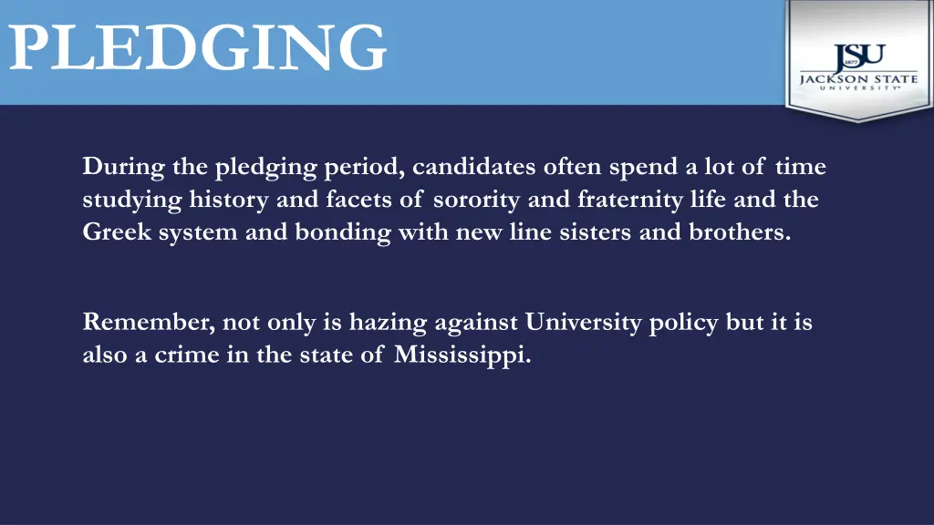 pledging