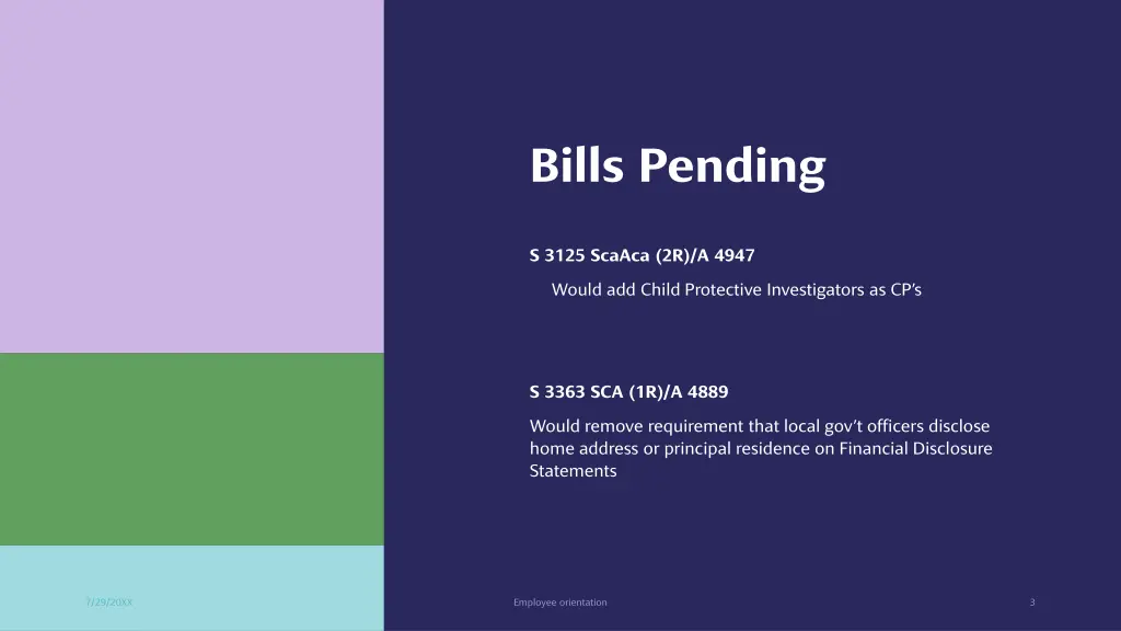 bills pending