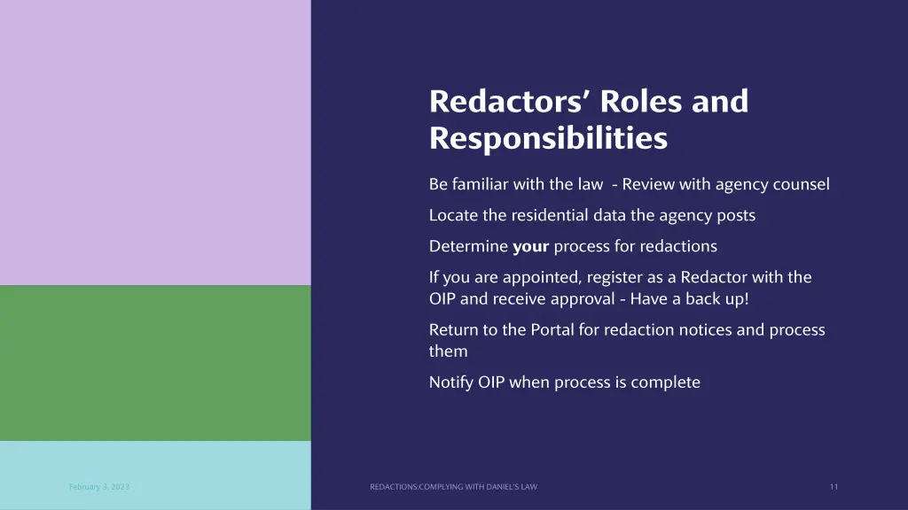 redactors roles and responsibilities