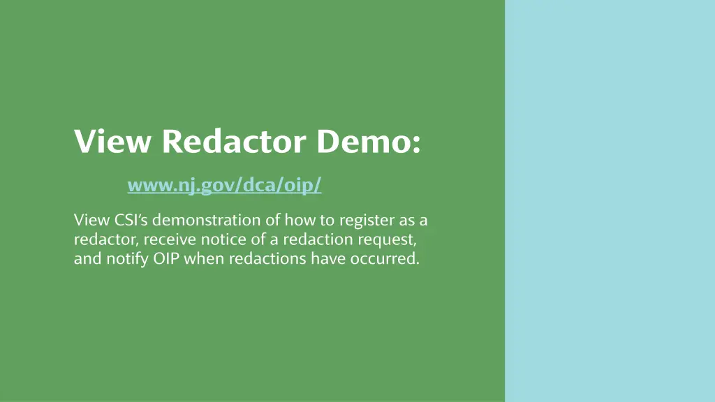 view redactor demo www nj gov dca oip