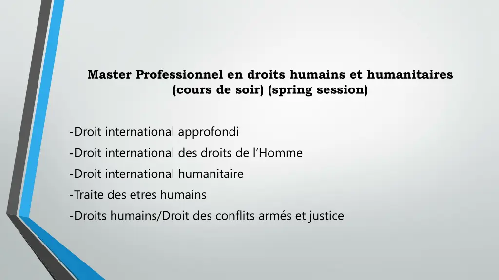 master professionnel en droits humains