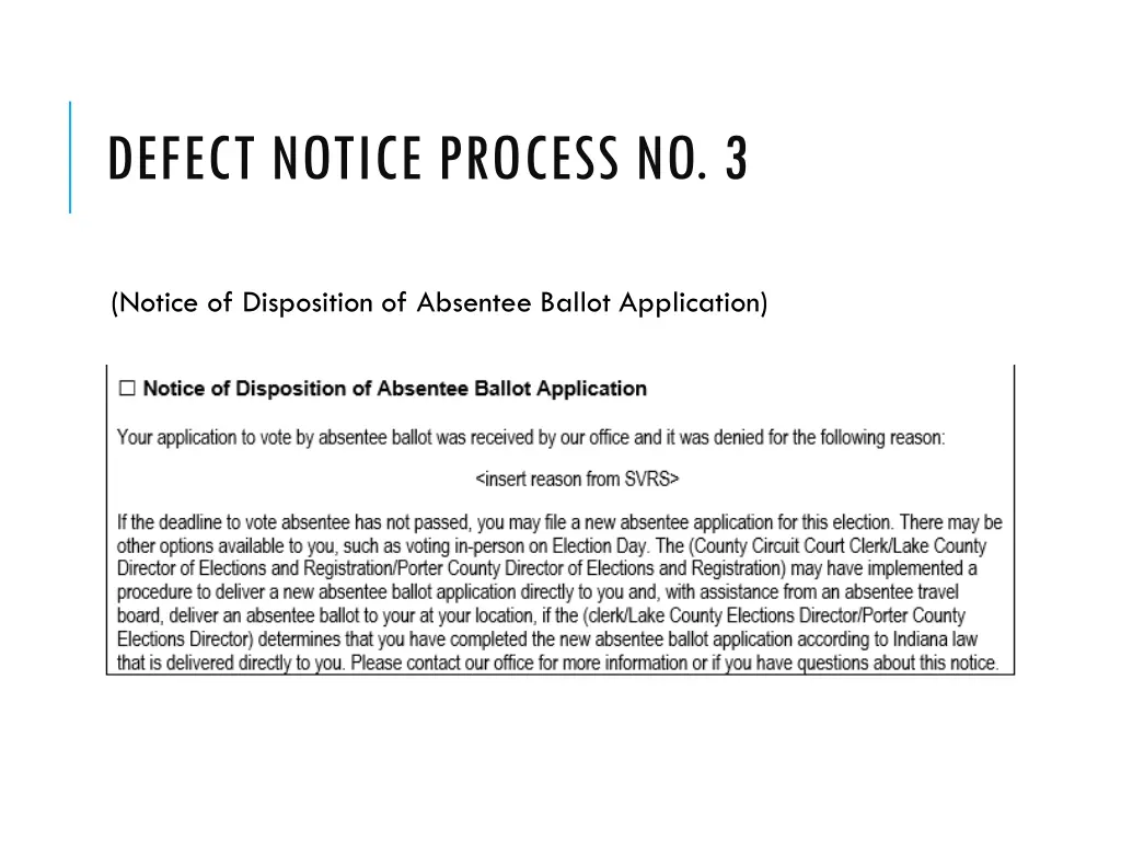 defect notice process no 3